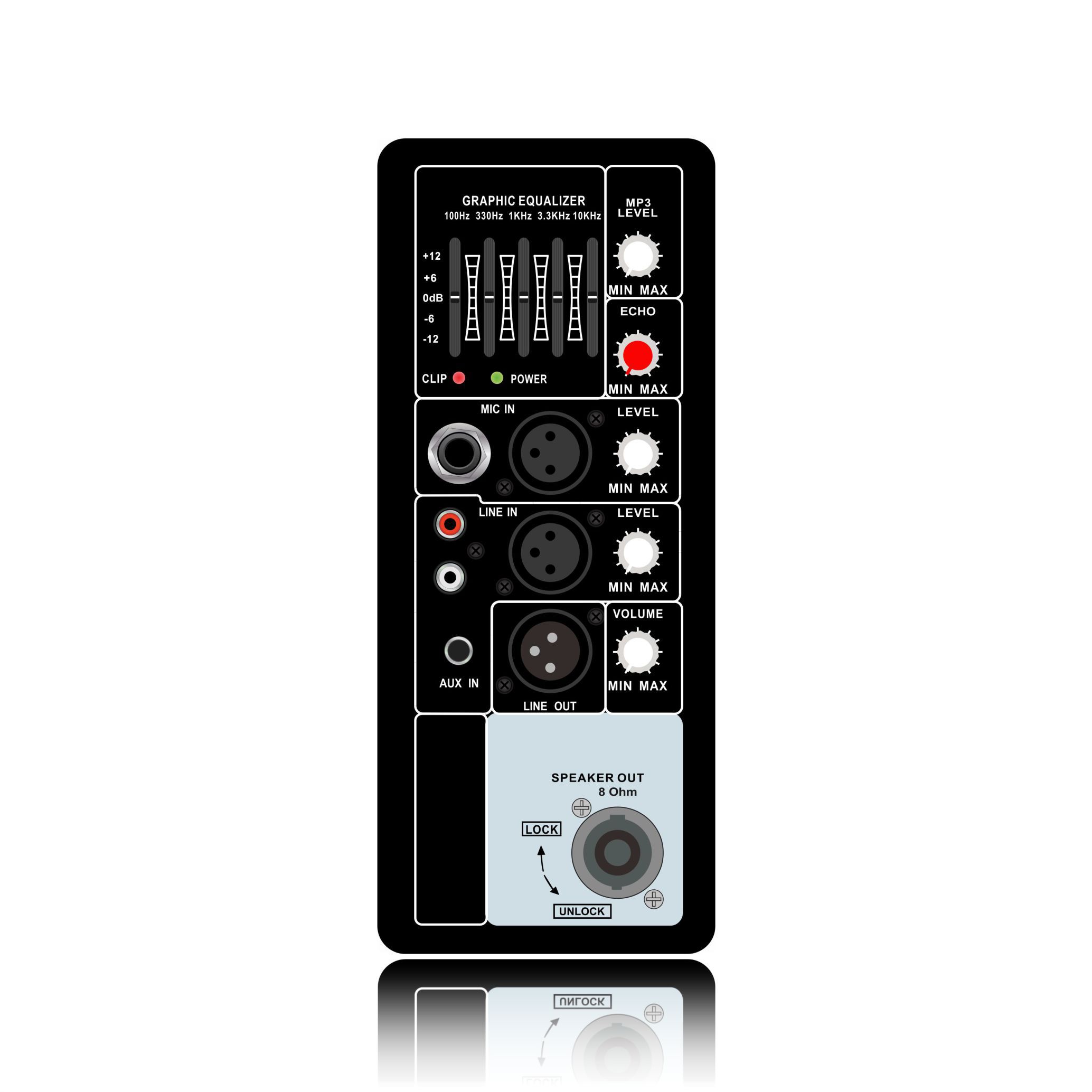 PL66: Single Mic Channel Input and Mic Echo Control Vertical Analog Functinal Module
