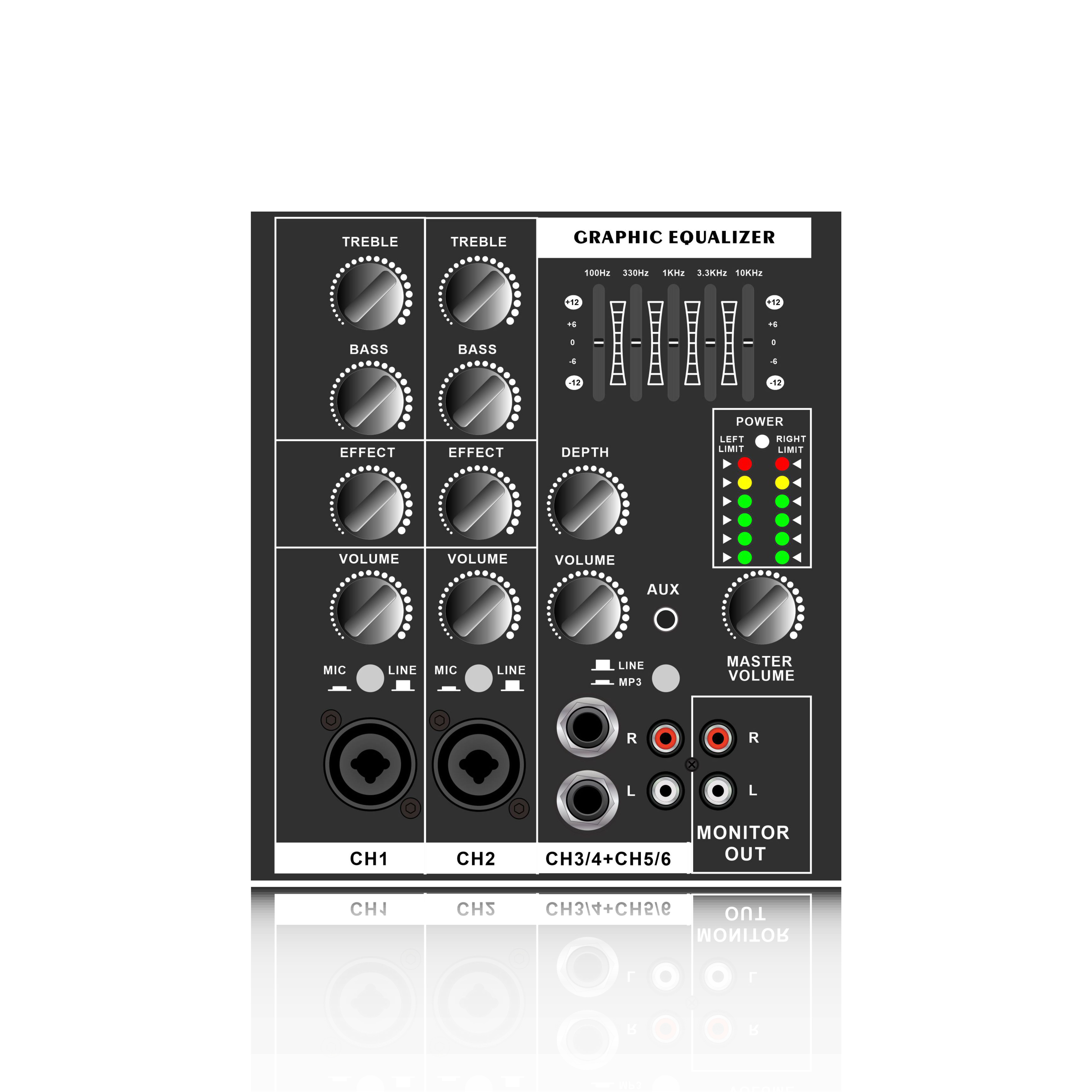 Portable Stereo System Powered Amplifier EON206