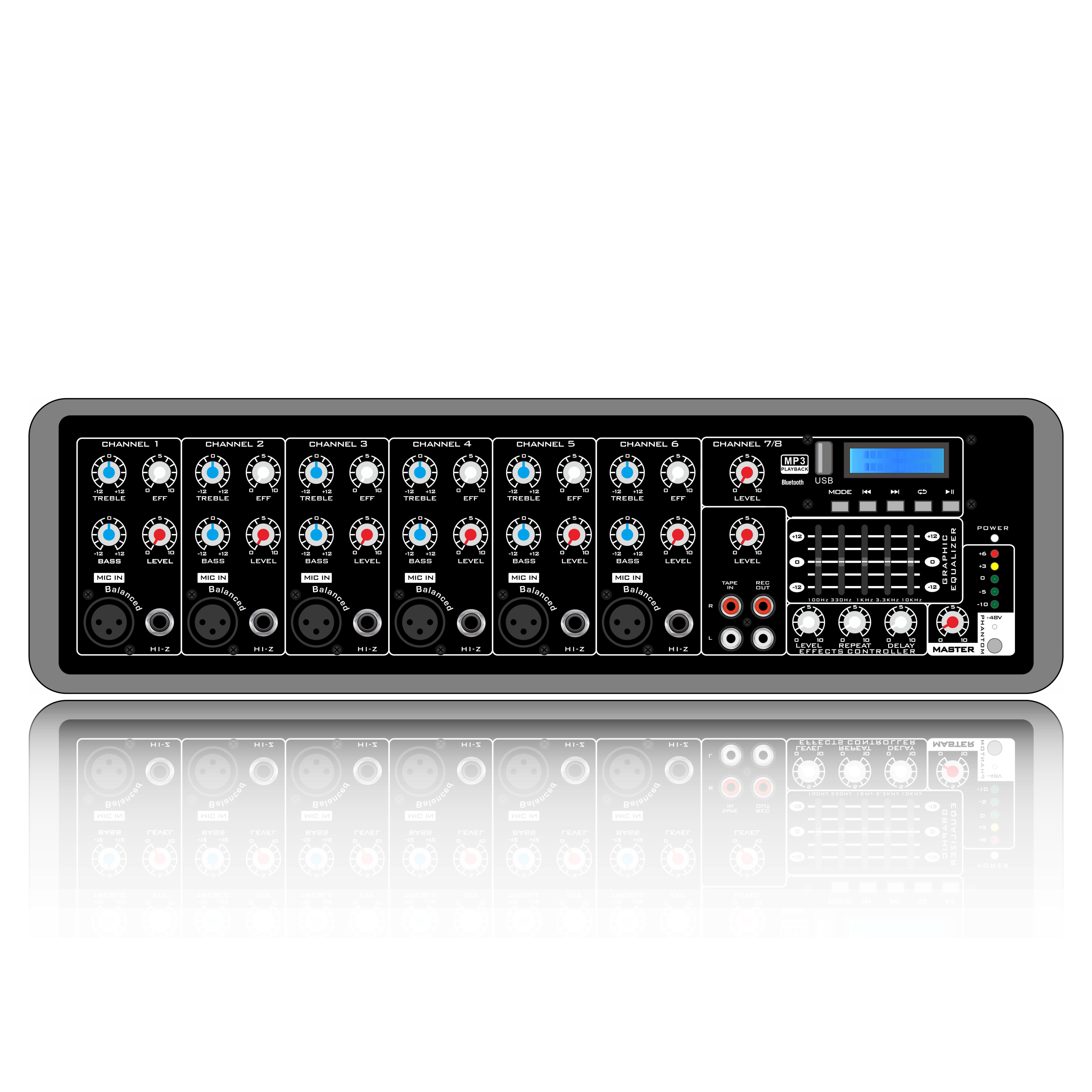 Plastic Box Powered 8 Channel PA Mixer SD506