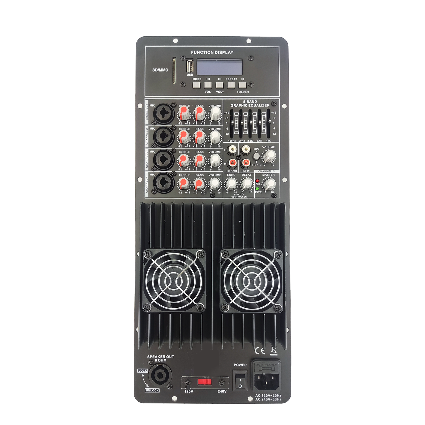 Class AB Multi-channel with equalizer PA Speaker Amplifier PL83 